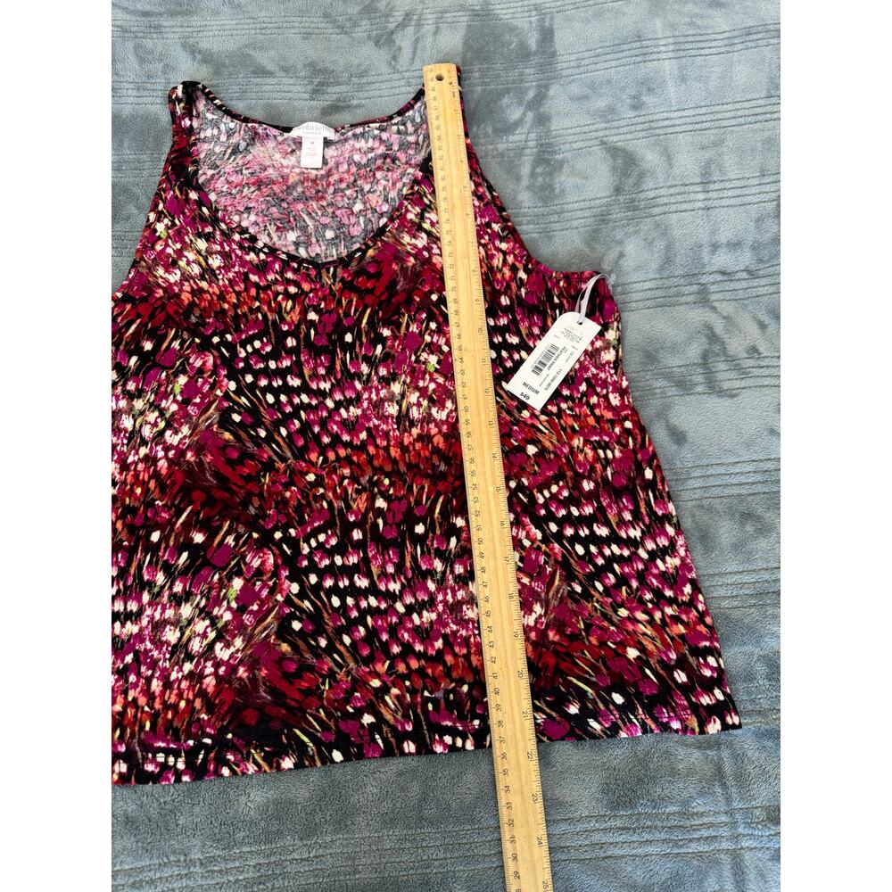 Nwt Ambrielle Sleepwear Rayon Pink Red Feather Print Cami Tank Top Womens Medium - Picture 10 of 11